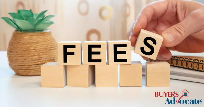 An illustration depicting the concept of buyer's agent fees and their tax implications, with a focus on whether they are tax deductible.