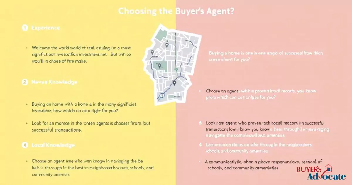 A checklist for choosing the right buyer's agent, highlighting key factors to consider.