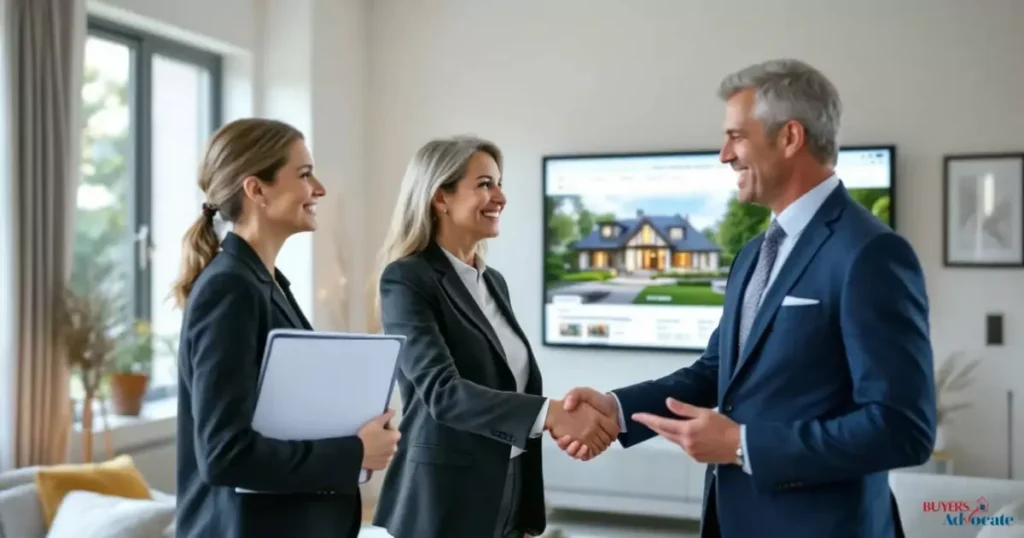 Home buyer meeting with a buyer’s advocate – discussing property options and key questions to ask