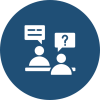 Chat bubbles icon representing an initial property consultation and buyer discussion