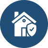 House and shield icon representing support through property settlement