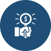 Raised hand icon representing strategic property bidding and negotiation support